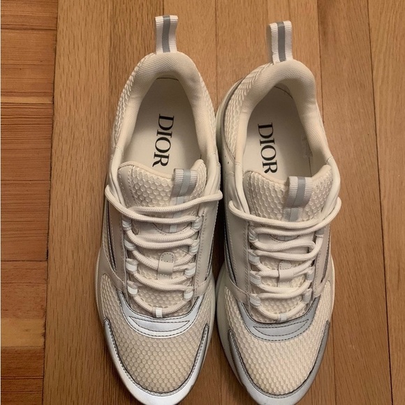 Dior b22 White Technical Mesh with White and Silver-Tone Calfskin - Picture 3 of 9